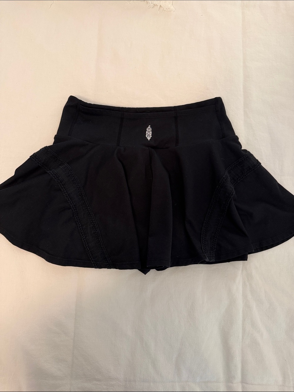 FP Movement by Free People Black Flared Athletic Skort with Embellished Waist